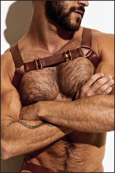 (h16) Classic Leather Men's Chest Harness
